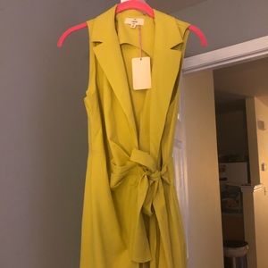 Yellow wrap dress
